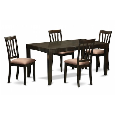 East West Furniture 5 Piece Dining Table Set For 4-Kitchen Tables With Leaf and 4 Kitchen Dining Chairs LYAN5-CAP-C